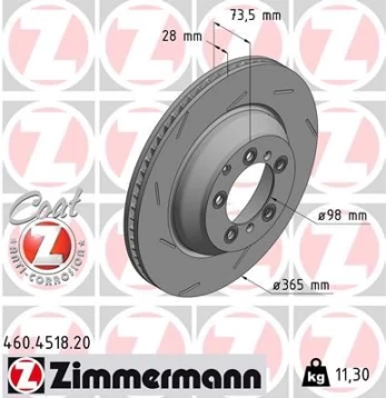 Stabdžių diskas ZIMMERMANN 460.4518.20