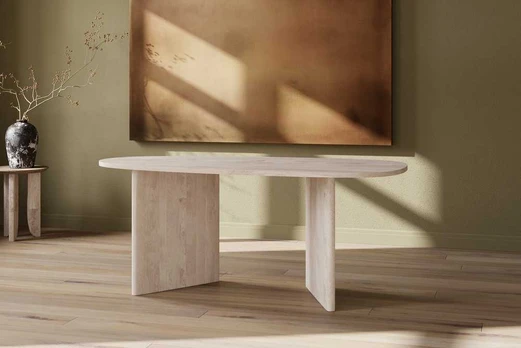 Venture Design Valgomojo stalas Grönvik Ovalus Natūralus MDF