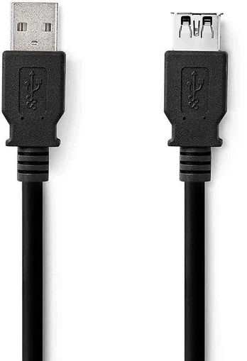 Kabelis USB Nedis USB-A - USB-A 2 m Juodas (CCGL61010BK20)
