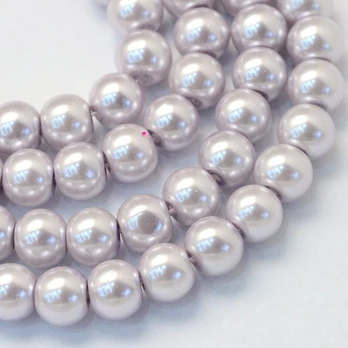 Stikliniai perliukai 4 mm. 1 gija