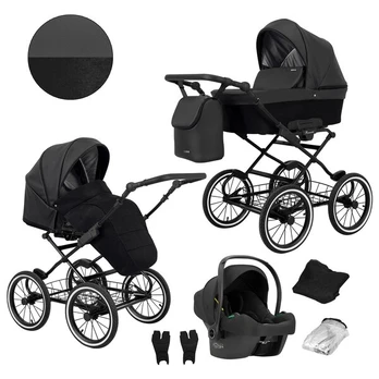 Universalus vežimėlis Romantic Kunert 3in1 Black ECO