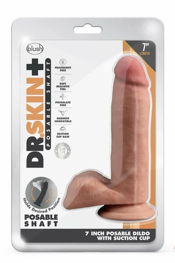 Dr. Skin Plus 7 Inch Posable Intimate Model with Suction Cup Mocha