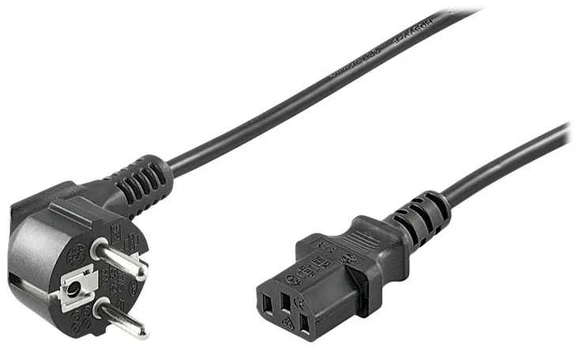 MicroConnect Power Cord CEE 7/7 - C13 10m Angled Schuko, Juodas, 10A