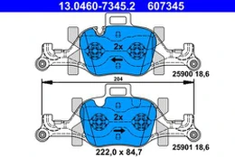 ATE 13.0460-7345.2 Brake pad set