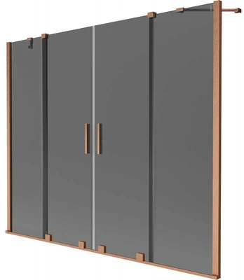 Vonios sienelė Mexen Velar Duo, 190 x 150 cm, Brushed copper/Graphite