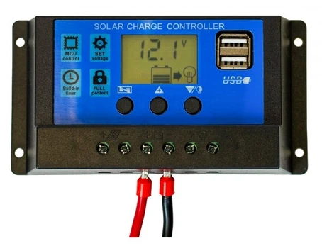 Krovimo reguliatorius PWM tipo 30A 12V/24V, LCD/USB
