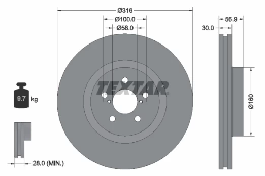 TEXTAR 92236503 Brake Disc