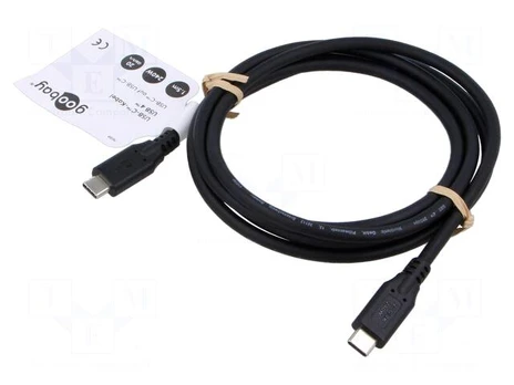 Cable | USB 4.0 | USB C plug,both sides | 1.5m | black | 20Gbps | PVC