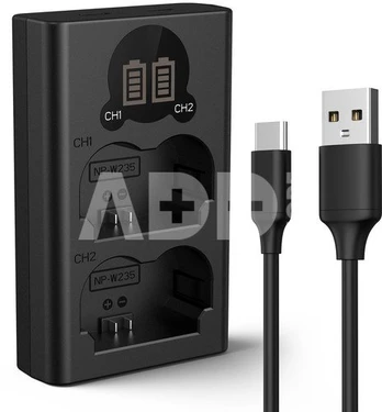 K&F Concept K&F NP-W235 Dual Charger Camera LED, Micro USB and Type-C charging