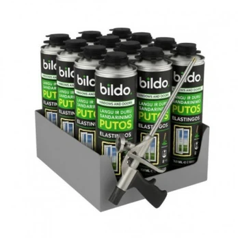 Sandarinimo Putos Langams ir Durims BILDO Windows&Doors 750 ml, 12vnt + pistoletas