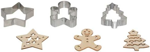 PIECES Kalėdinių sausainių formelės, 3 vnt.