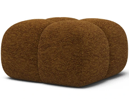 Upholstered Pouf Covio, Brown Chenille, Modern, Brown