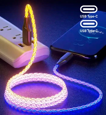 Fusion Accessories "Fusion LED" USB-C kabelis su USB-C 30W | 3A | 100 cm