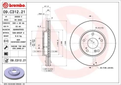 Stabdžių diskas BREMBO 09.C312.21 kaina