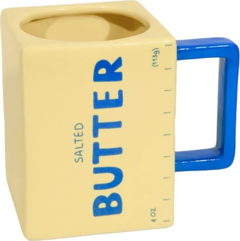 Doiy - Mug - Butter - Bright Yellow with a Blue Handle