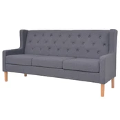 Trivietė sofa, audinys, pilka kaina
