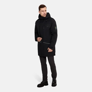 Spring parka Marlo hooded, black L, Huppa