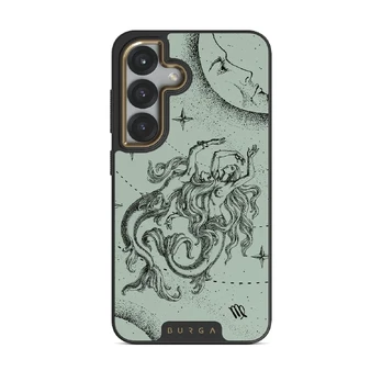 Virgo - Samsung Galaxy S25 Case, Elite Dark (Magnetic) / Gold / Turquoise