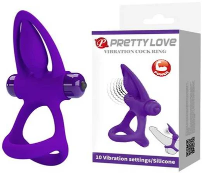 PRETTY LOVE - VIBRATOR RING 10 VIBRATIONS VIOLET SILICONE