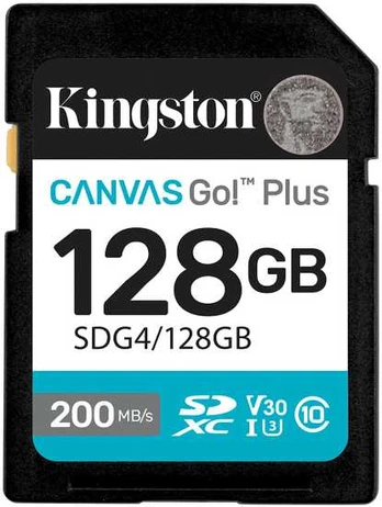 KINGSTON 128GB UHS-I SD Memory Card (Class 10, U3, V30) | SDG4/128GB