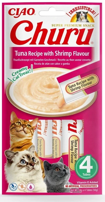 INABA Churu Tuna with shrimp flavour - skanėstas katėms - 4x14 g