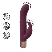 Mini Rabbit Burgundy - Compact Dual-Action Silicone Massager kaina