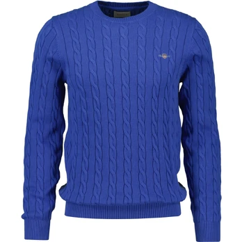Megztinis vyrams, Mėlyna, cotton cable c-neck