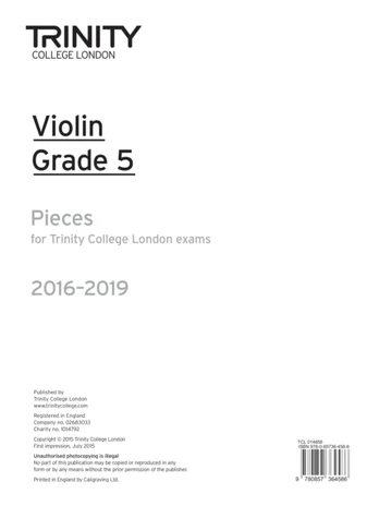 Violin Exam Pieces Grade 5 2016-2019