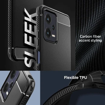 Dėklas Spigen RUGGED ARMOR XIAOMI REDMI NOTE 12 5G / POCO X5 5G Juodas
