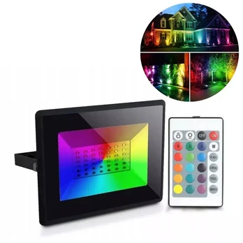 RGB LED lauko prožektorius su nuotolinio valdymo pulteliu 10W IP65