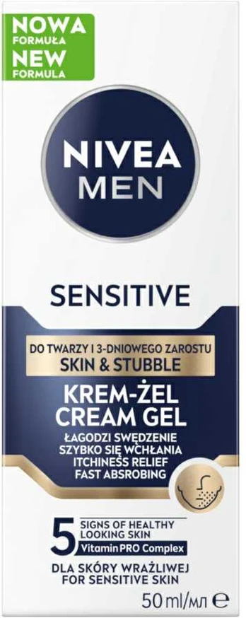 Nivea Men Sensitive krem-żel do twarzy i 3-dniowego zarostu 50ml