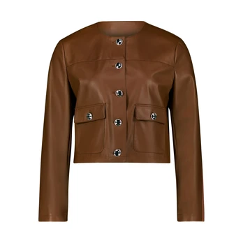 Švarkas moterims, Ruda, Short-sleeved blazer