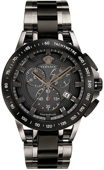 Vyriškas Versace Sport Tech chronografinis laikrodis juodos spalvos