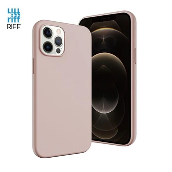 Riff Thin &amp; Soft silicone case with soft fiber inside for Apple iPhone 13 Pro Max Pink Sand