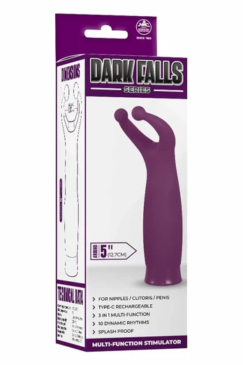 NMC 5 Inch Rechargeable Silicone Multi-Function Stimulator Purple