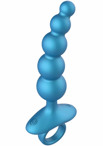 5 Balls Vibrating Anal Plug with Remote, Silicone, 10 Modes, Black