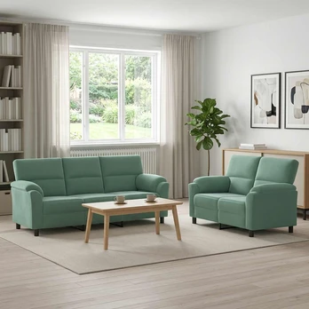 Sofa Sofos komplektas 2 vnt. Jūrinė žalia Aksomas