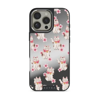 Maneki Neko - iPhone 16 Pro Max Case, Elite Mirror Dark (MagSafe) / Silver