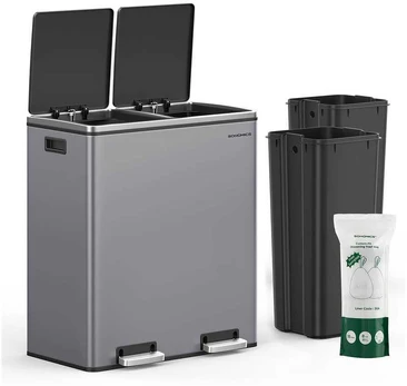 Šiukšliadėžė 2 x 30 l pilka