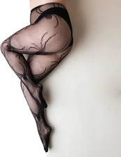 Kix'ies Spiders Patterned Fishnet Tights D Juodas Full-Waist