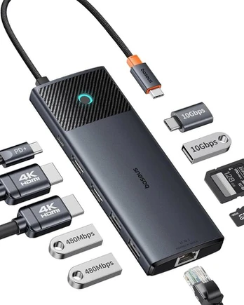 Baseus 10-in-1 USB-C Docking Station, 100W Power Delivery