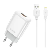 Įkroviklis buitinis Jellico EU01 2.4A USB + Lightning baltas kaina
