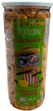 Orange Boomza Hot Mango & Oranžinis Caramelized Popcorn 170g x 12 pcs (UA)