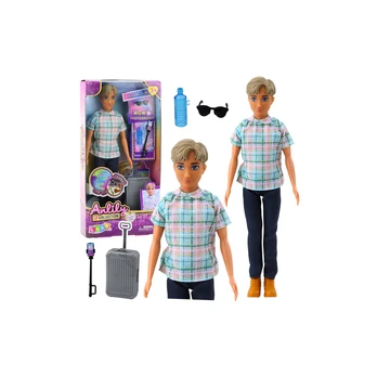 Anlily Doll Boy Accessories Suitcase Selfie Stick Glasses Bottle