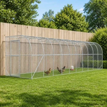 Vištų narvas prie sienos Sidabrinė 600 x 150 x 215 cm