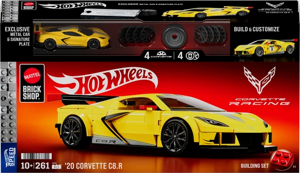 MATTEL BRICK SHOP HOT WHEELS '20 Corvette C8.R konstruktorius (JKR19)