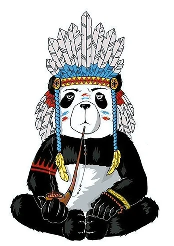 Deimantinis paveikslas Hippie Panda WD216 27*38 cm