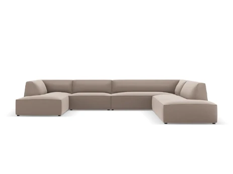 Leather Imitation Modular Panoramic Right Corner Sofa, "Siena", 7 Seats, 366x273x69 Made in Europe