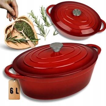 EMALINĖ KETUS Keptuvė 6L HAGE Raudonas