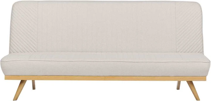 Beliani Dvivietė išskleidžiama sofa KALFAFEL, smėlio spalvos